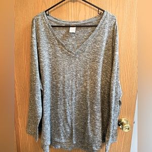 Faded Glory, Women's 4XL, Sweater, long sleeve & V-Neck  Grey & Light Weight